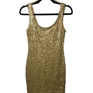 As U Wish Gold Sequin Mini Dress